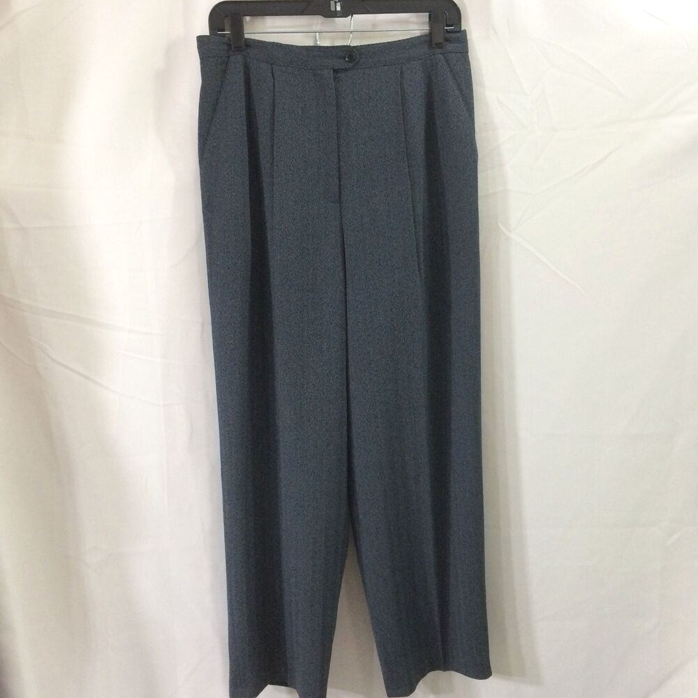 Vintage Y2K En Avance Petite Pants 10P Gray Pleated Herringbone Lined Career